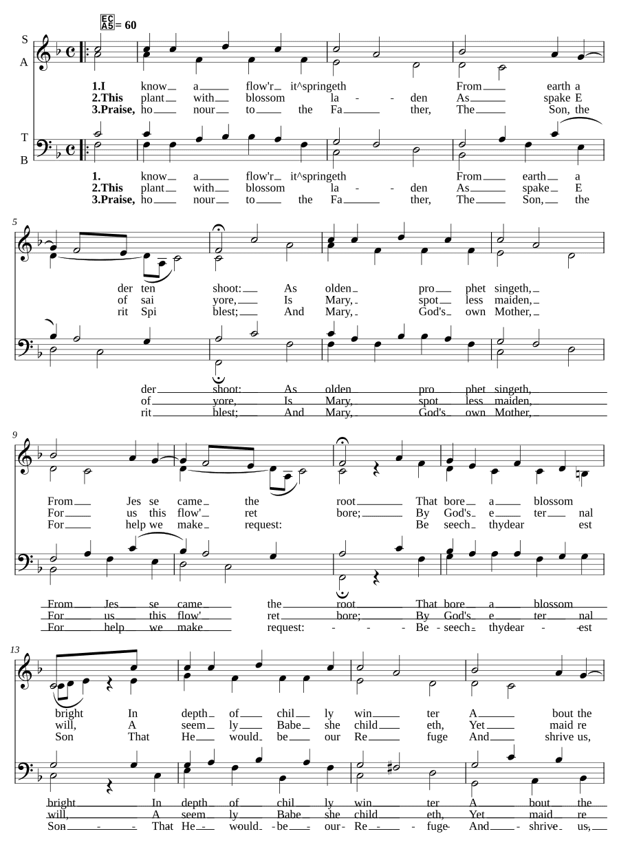 Рождественская песня (Es ist ein Ros entsprungen)