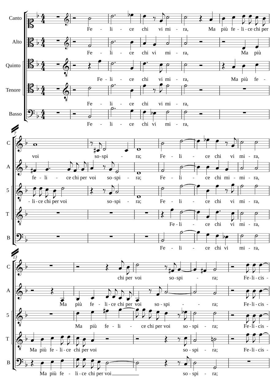 Счастлив тот, кто смотрит на вас - У меня есть звезда-друг (Felice chi vi mira - Ben hebbe amica stella)