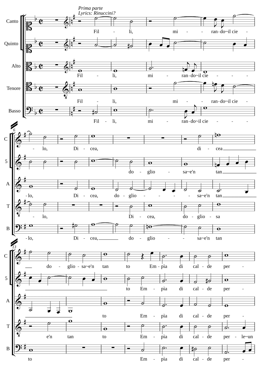 Дочери, глядя на небо (Filli, mirando il cielo)