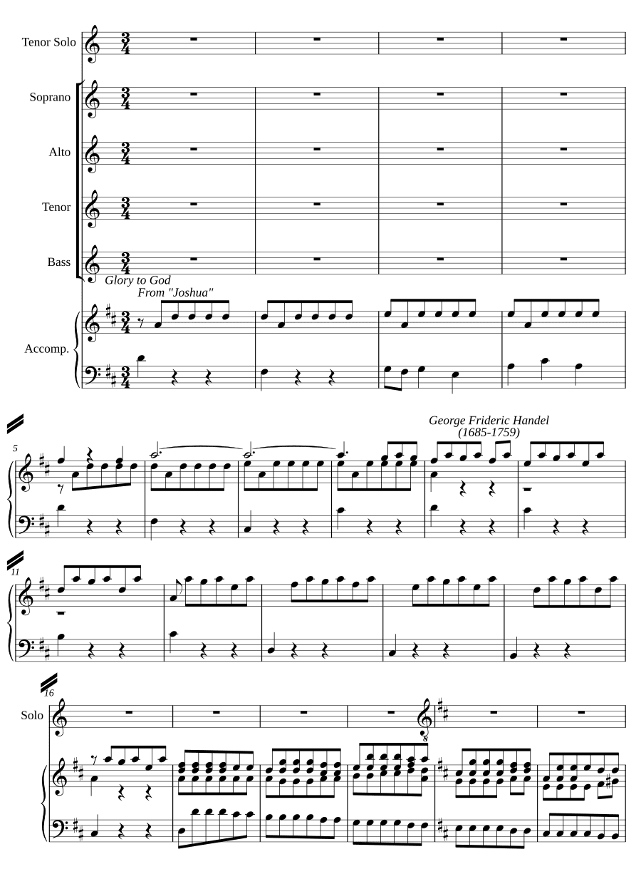 Слава Богу (Glory to God). Из «Иисус Навин», HWV 64. Вокал