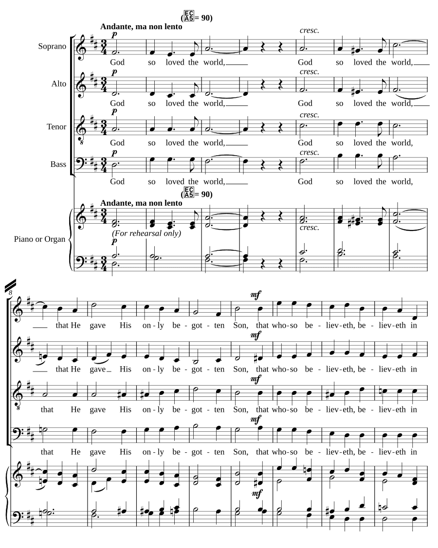Так возлюбил Бог мир (God so loved the world)