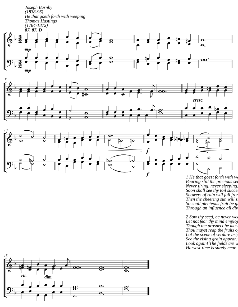 Тот, кто выходит со слезами (He that goeth forth with weeping)