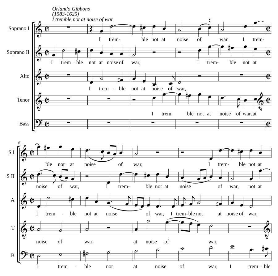 Я не дрожу от звука войны (I tremble not at noise of war)