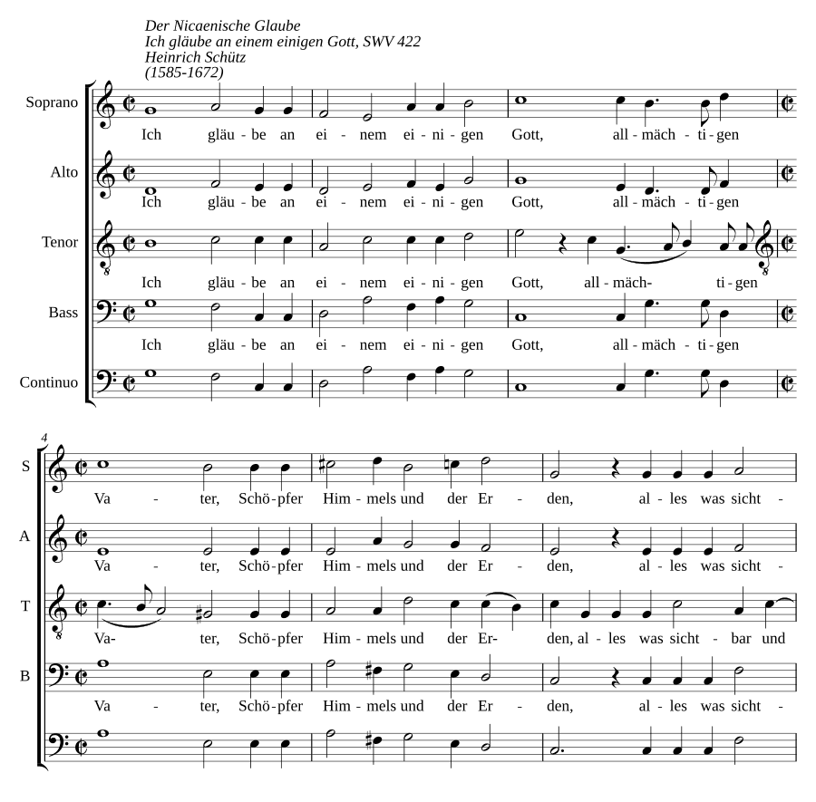 Верую в единого Бога, SWV 422 (Ich glaube an einen einigen Gott, SWV 422)