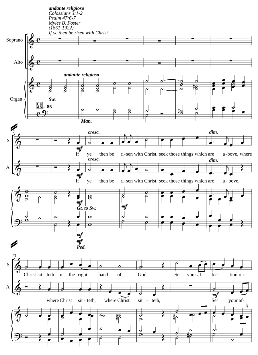 Если вы воскресли со Христом (If ye then be risen with Christ)