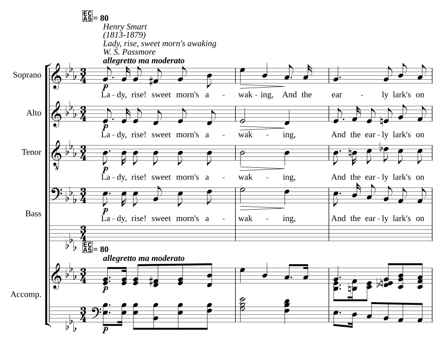 Леди, встаньте, сладкое утро пробуждается (Lady, rise, sweet morn's awaking)