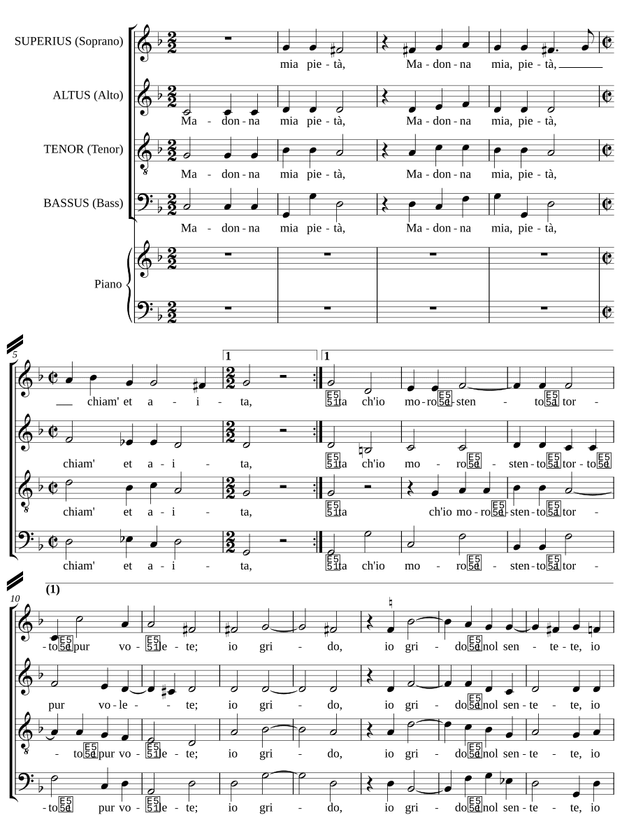 Мадонна моя, милосердие (Madonna mia, pietà). Для вокала и фортепиано