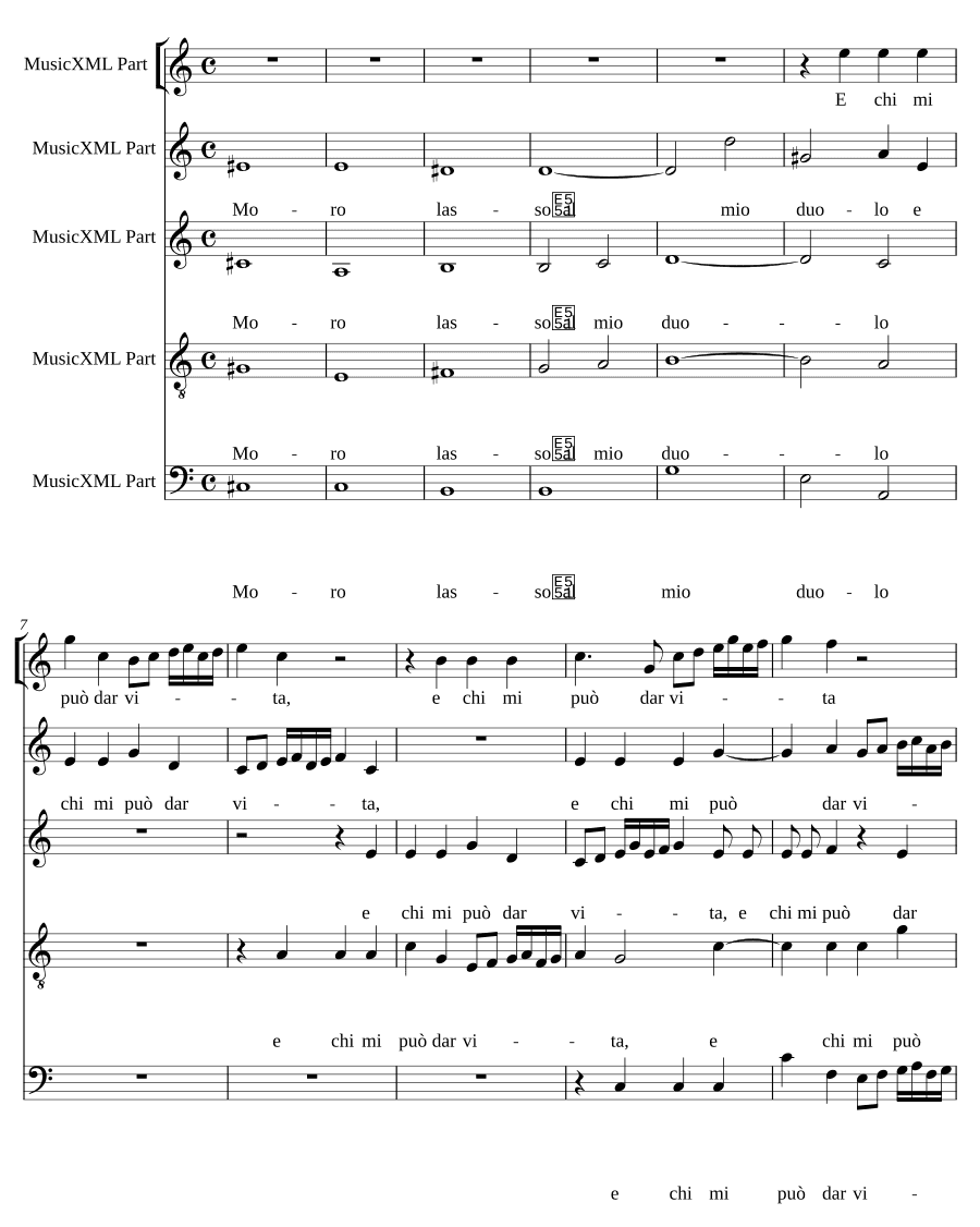 Умираю, увы, от моей скорби (Moro, lasso, al mio duolo)