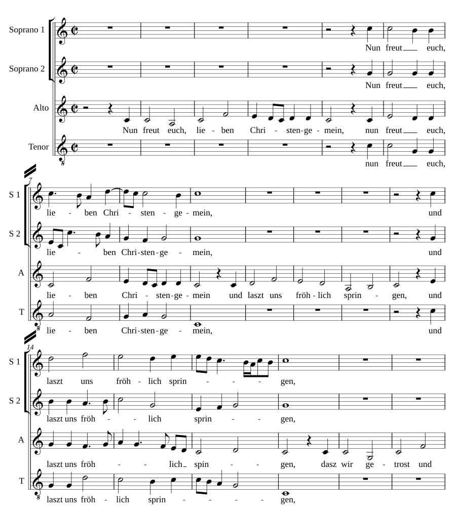 Радуйтесь ныне (Nun freut euch)