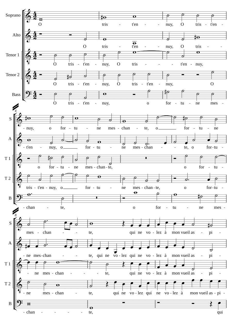 О, печальное уныние (O triste ennuy)
