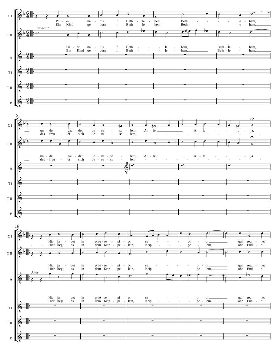 Рожден младенец в Вифлееме — Ребенок рожден в Вифлееме (Puer natus in Bethlehem - Ein Kind geborn zu Bethlehem)