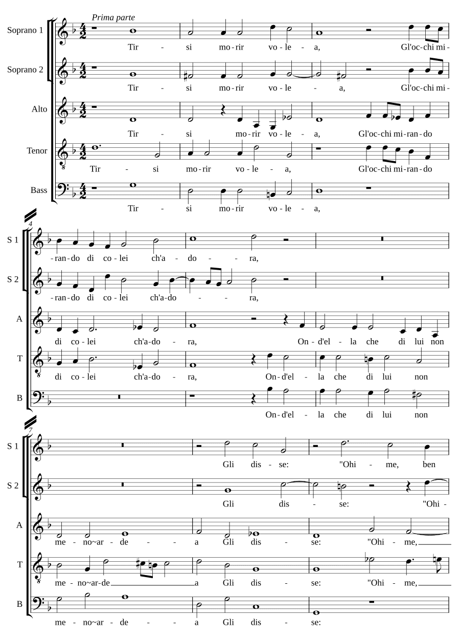 Тирси хотел умереть (Tirsi morir volea)