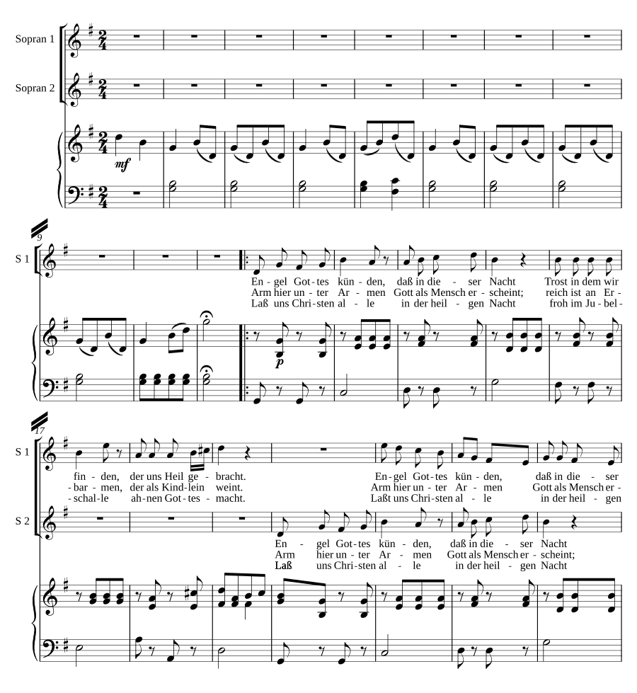 Рождественская ария для двух сопрано и органа (Weihnachtsarie für 2 Sopräne und Orgel)