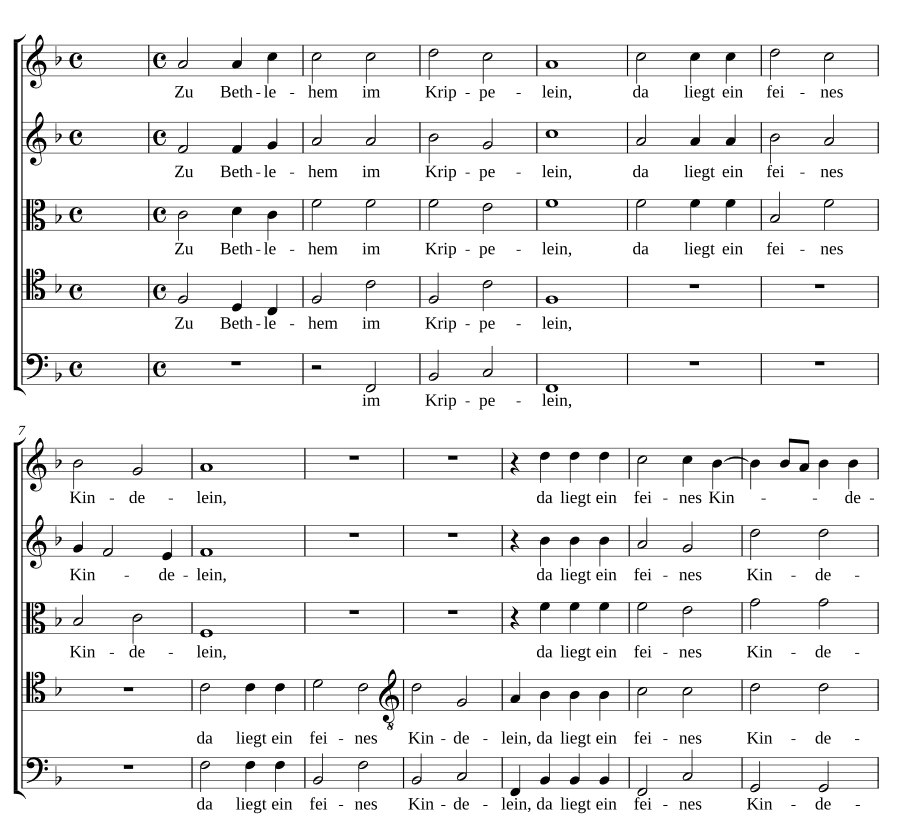 В Вифлееме в яслях (Zu Bethlehem im Krippelein)